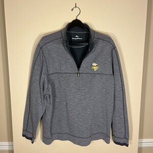 Tommy Bahama Charcoal Zip-Up Sweater with Minnesota Viking Logo